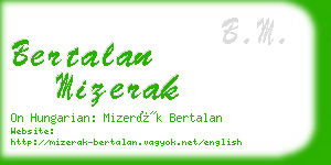 bertalan mizerak business card